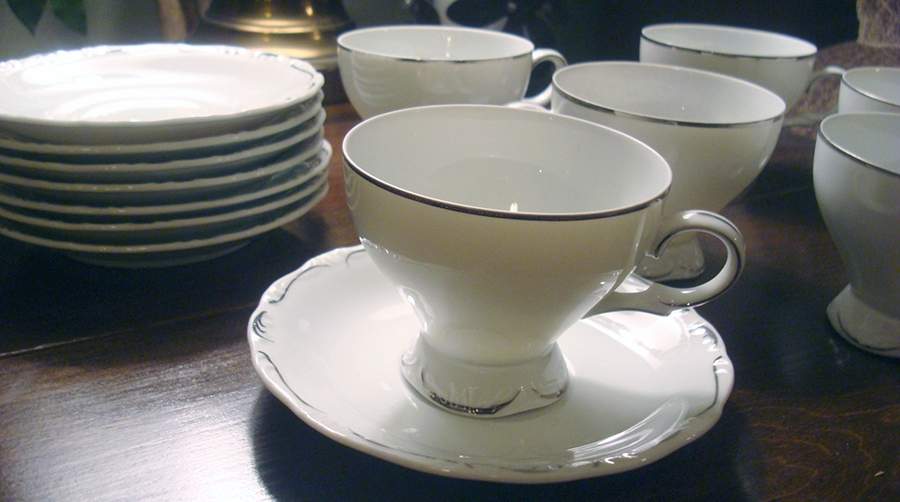 Simplicity Footed Cup & Saucer Set by United Surgical Steel-1