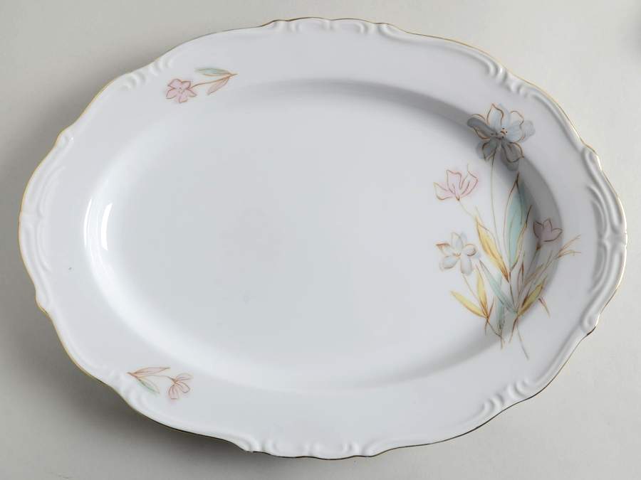 Wild Flower 14" Oval Serving Platter by Fine China of Japan-1