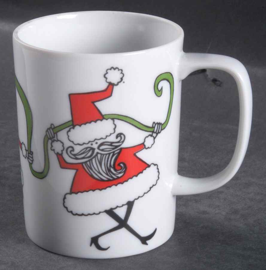 Dancing Santa Mug by Fitz & Floyd-1