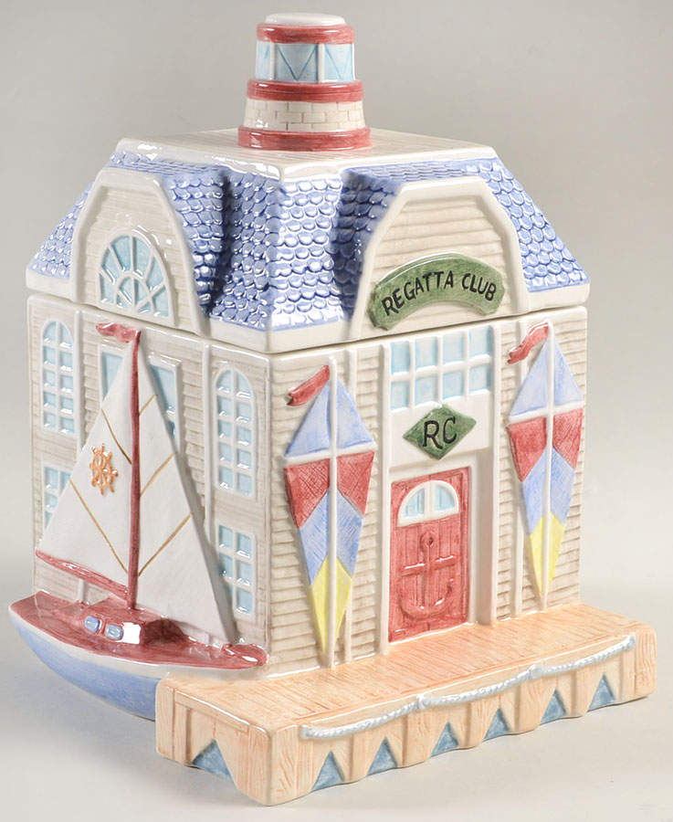 Yacht Club Cookie Jar & Lid by Fitz & Floyd-1