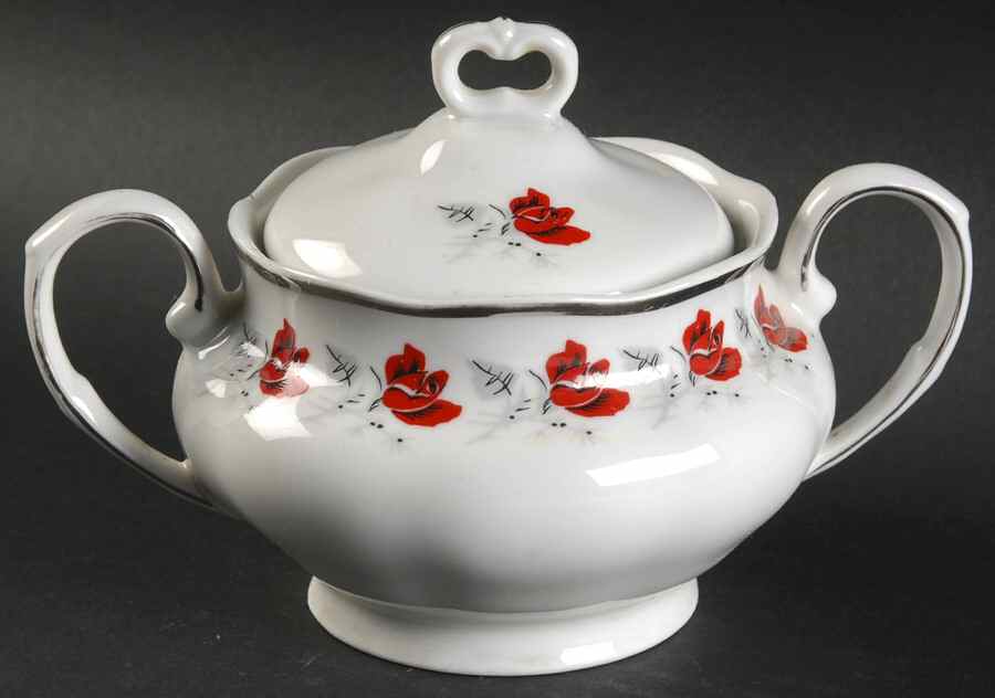 Trailing Rose Platinum Sugar Bowl & Lid by Favolina-Karolina-1