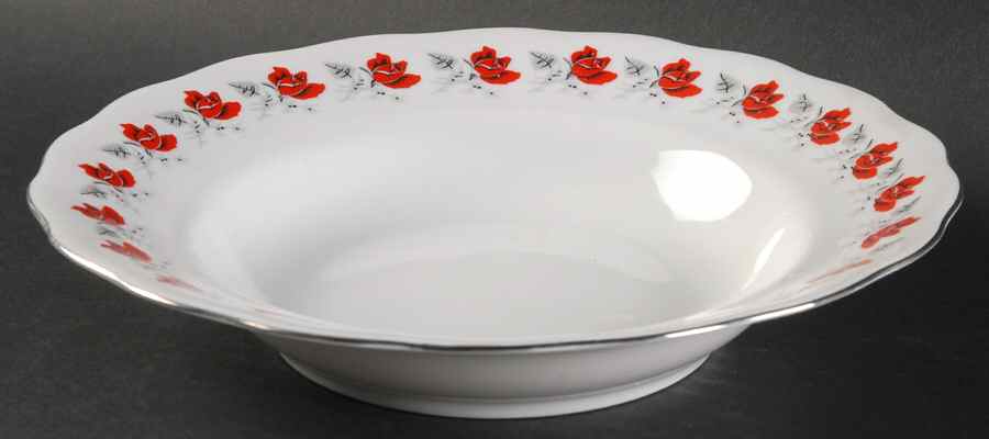 Trailing Rose Platinum Rim Soup Bowl by Favolina-Karolina-1