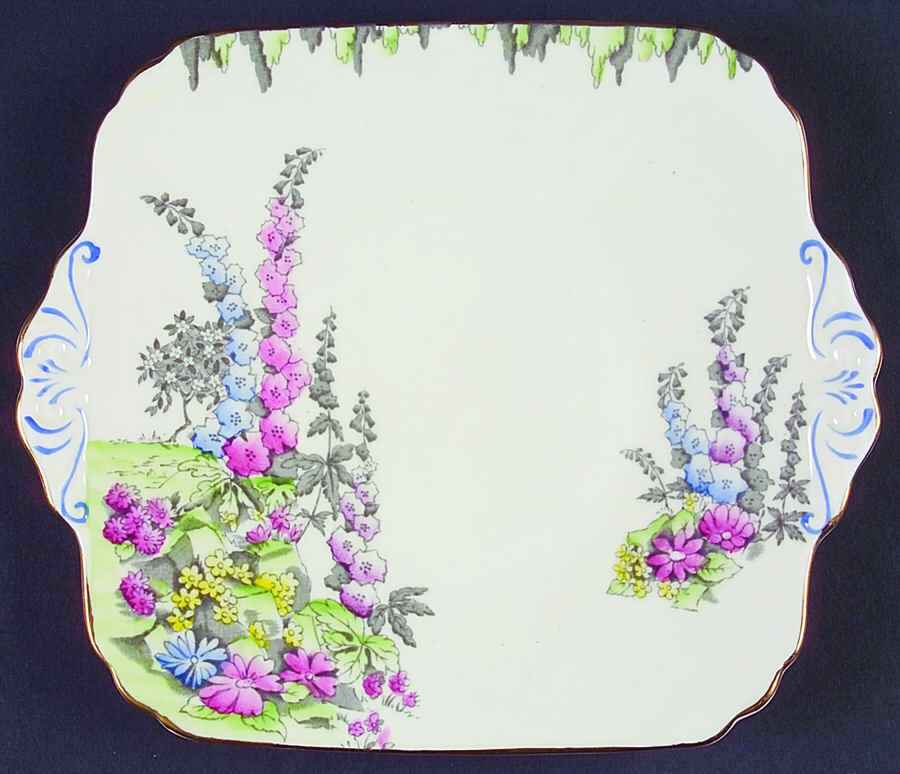 FOL16 Square Handled Cake Plate by Foley-1