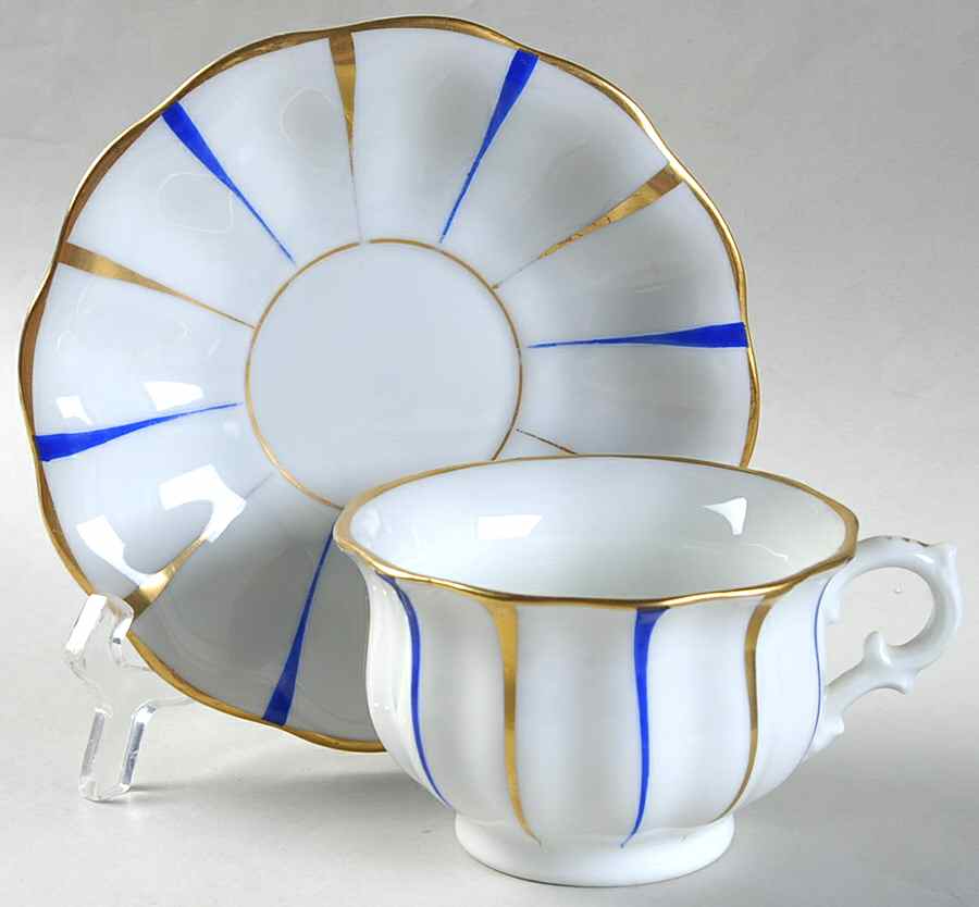 A66 Footed Cup & Saucer Set by Furstenberg-1
