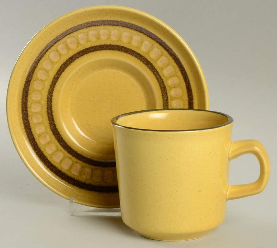 Honeycomb Flat Cup & Saucer Set by Franciscan-1