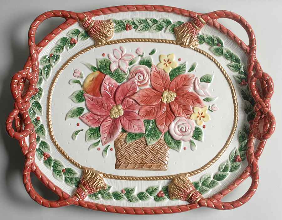 Father Christmas 18" Oval Serving Platter by Fitz & Floyd-1