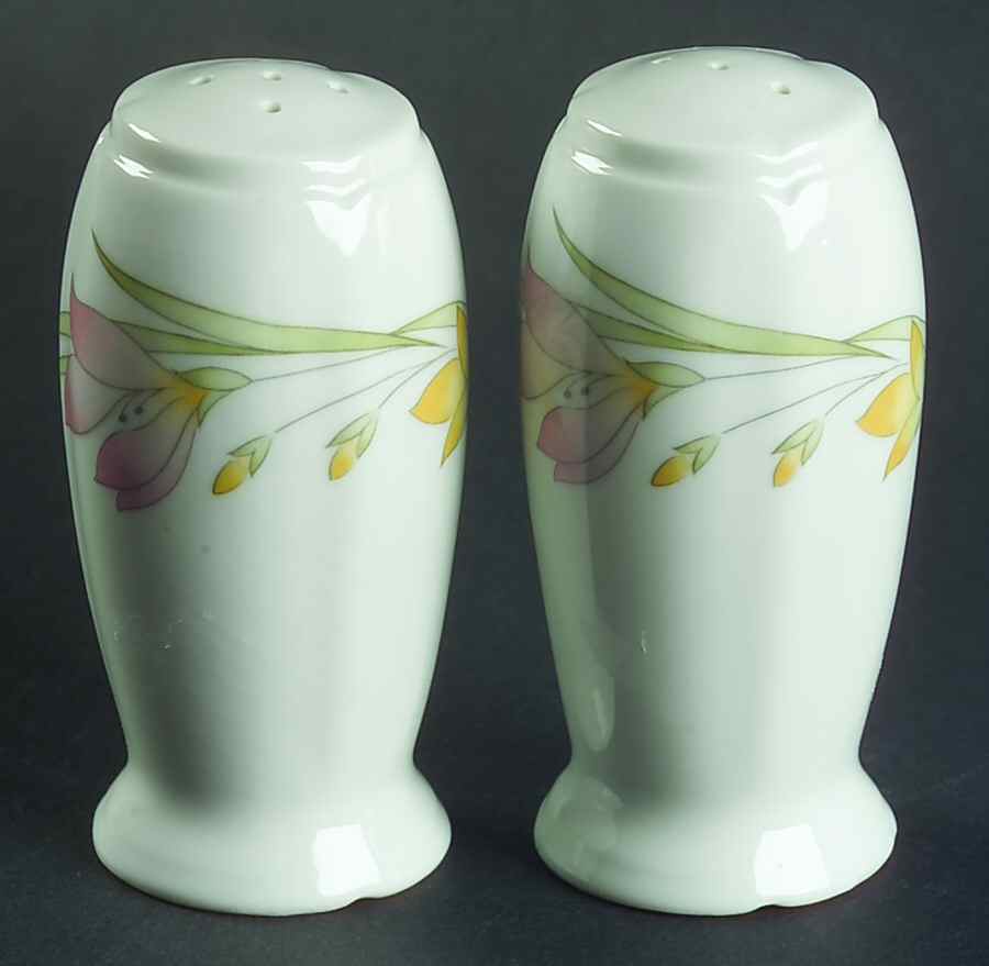 French Garden (Porcelain) Salt & Pepper Set by Fine China of Japan-1