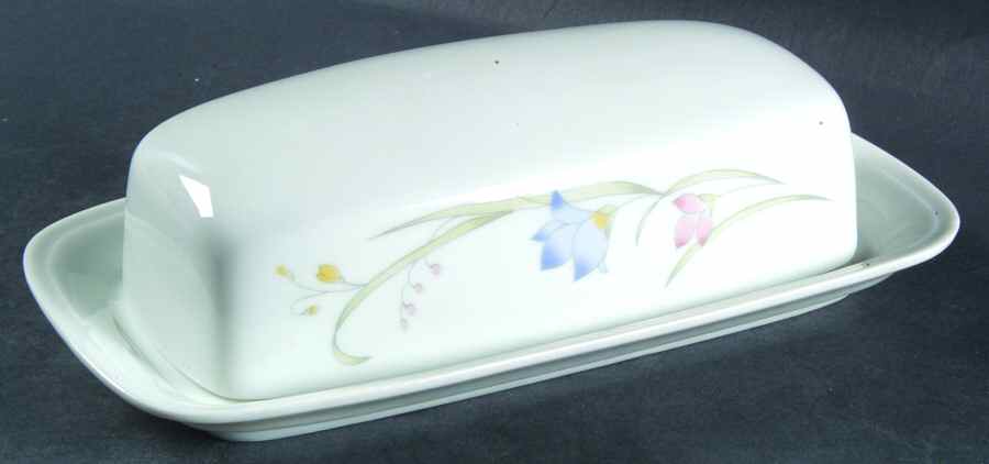 French Garden (Porcelain) 1/4 Lb Covered Butter by Fine China of Japan-1
