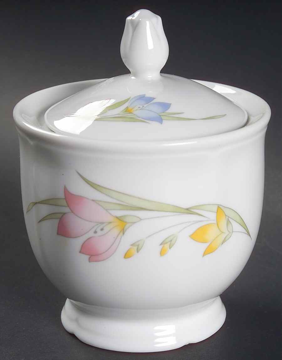 French Garden (Porcelain) Sugar Bowl & Lid by Fine China of Japan-1