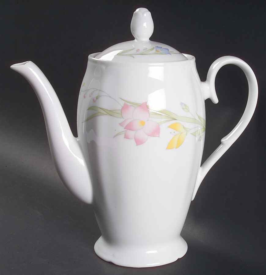 French Garden (Porcelain) Coffee Pot & Lid by Fine China of Japan-1