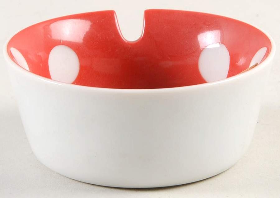 Polka Dots (White Dots on Red) 3" Ashtray by Fitz & Floyd-1