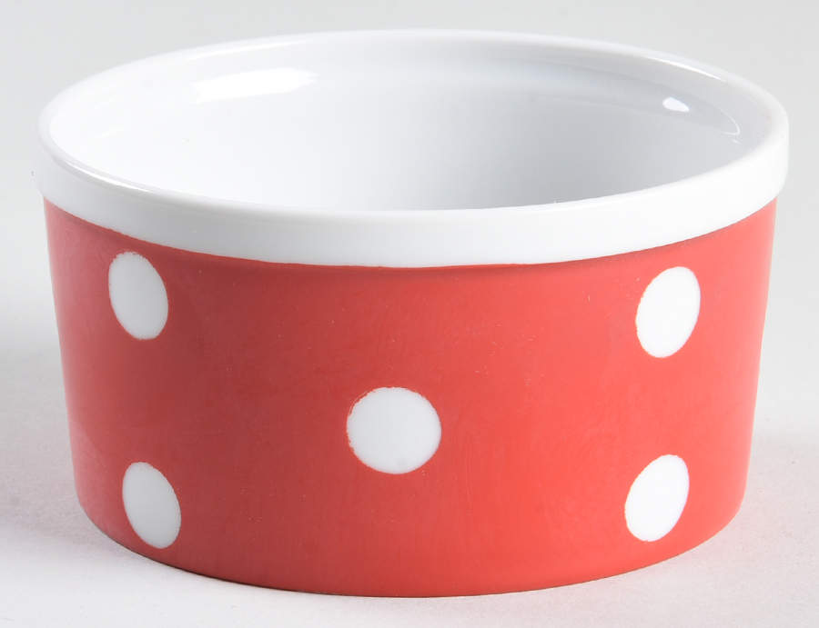 Polka Dots (White Dots on Red) Individual Souffle by Fitz & Floyd-1