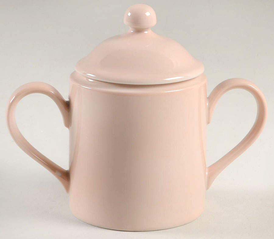 Total Color-Shell Peach (Round) Sugar Bowl & Lid by Fitz and Floyd-1