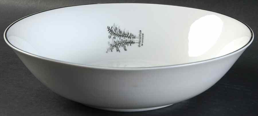 Silver Bamboo (2 Groups of Trees) 9" Round Vegetable Bowl by Fukagawa-1
