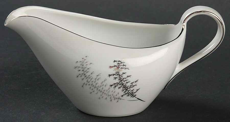 Silver Bamboo (2 Groups of Trees) Creamer by Fukagawa-1