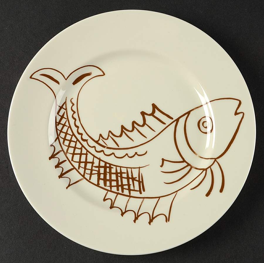 Les Fish Brown Salad Plate by Fitz & Floyd-1