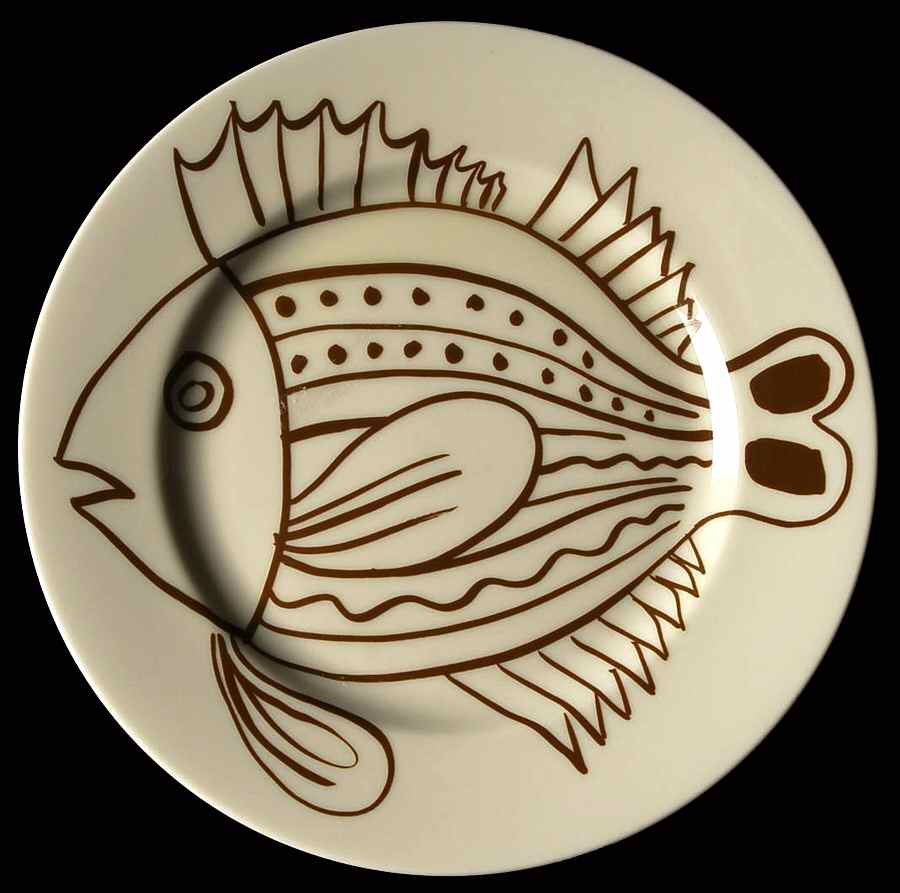 Les Fish Brown Salad Plate by Fitz & Floyd-1