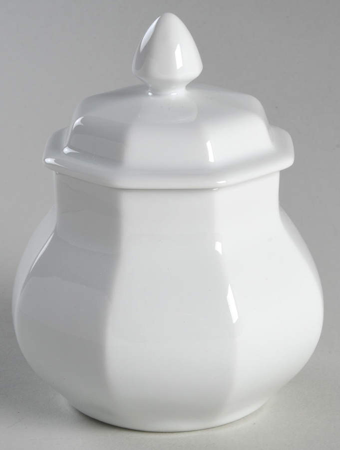 Blanche Oblique Sugar Bowl & Lid by Fitz & Floyd-1