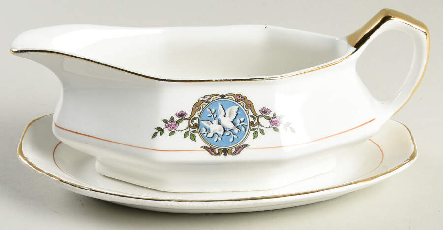 FC7 Gravy Boat & Underplate by FC Co - French China-1