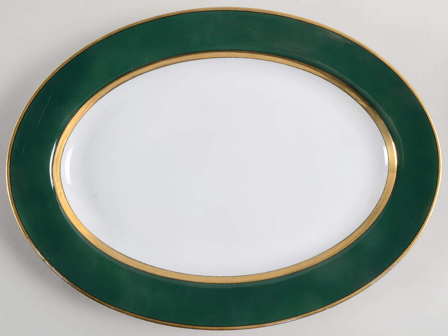 Renaissance Green (Restaurant, Switzerland) 14" Oval Serving Platter by Fitz & Floyd-1