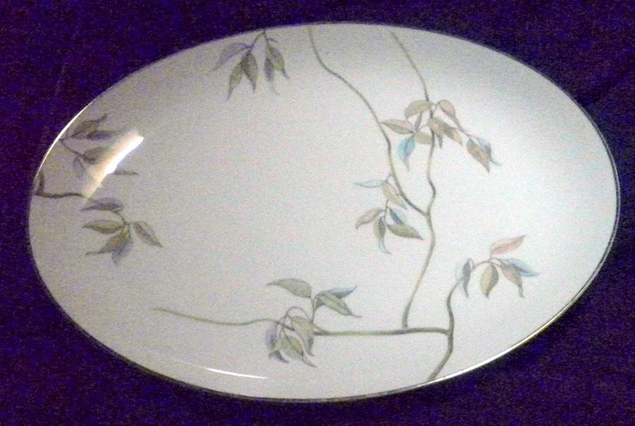 Tropic Leaves 16" Oval Serving Platter by Fine China of Japan-1