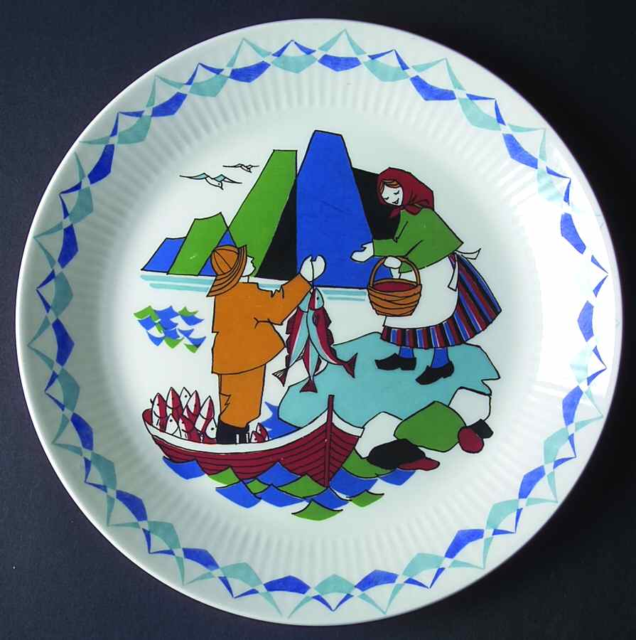 Torskefiske Luncheon Plate by Figgjo (Norway)-1