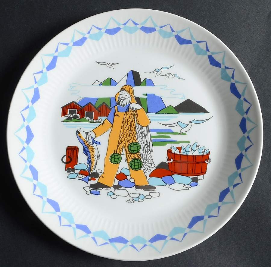 Torskefiske Luncheon Plate by Figgjo (Norway)-1