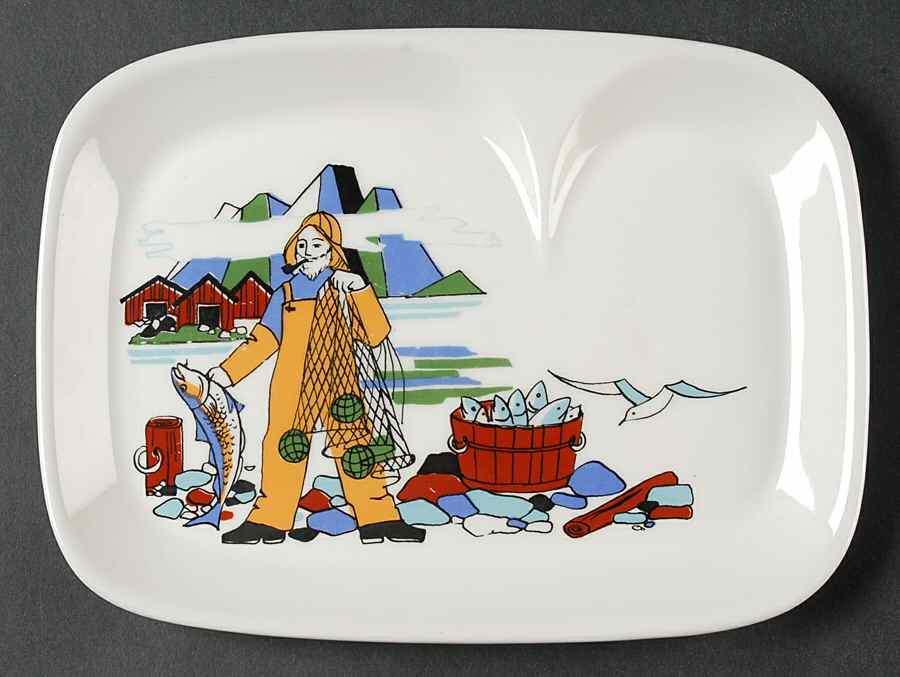 Torskefiske Snack Plate by Figgjo (Norway)-1