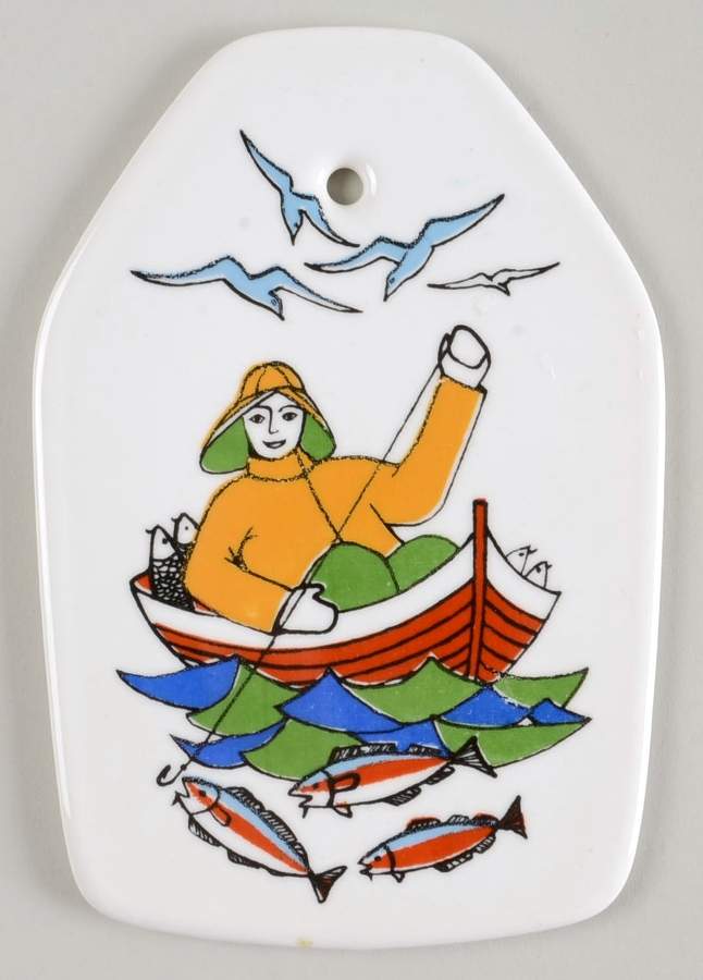 Torskefiske Wall Plaque by Figgjo (Norway)-1