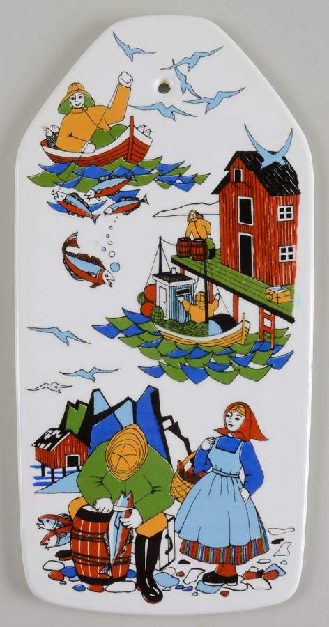 Torskefiske Cheese and Cracker Board by Figgjo (Norway)-1