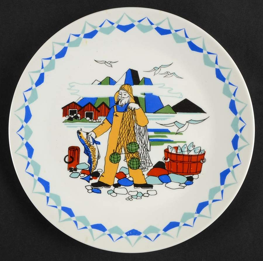 Torskefiske Luncheon Plate by Figgjo (Norway)-1