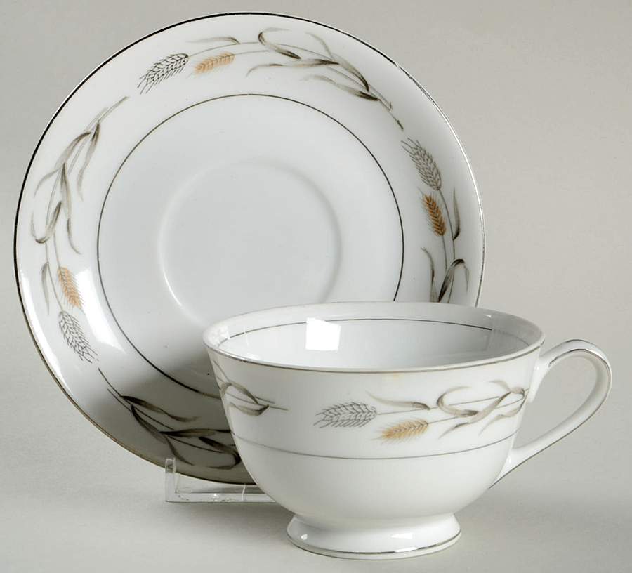 Harvest Footed Cup & Saucer Set by Fine China of Japan-1