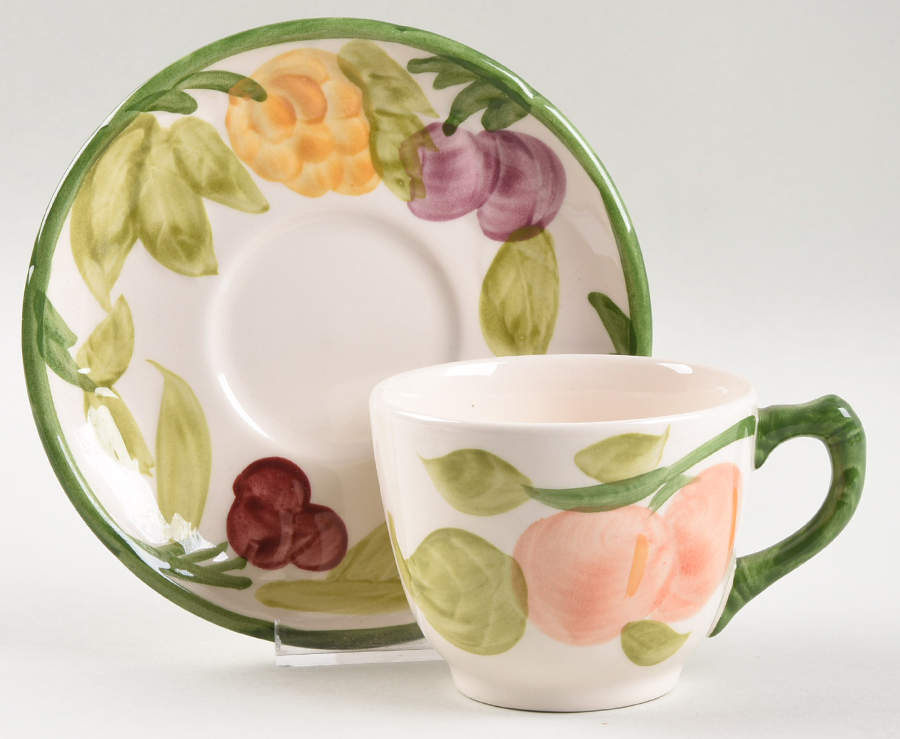 Fresh Fruit Flat Cup & Saucer Set by Franciscan-1