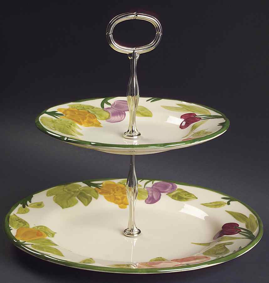 Fresh Fruit 2 Tiered Serving Tray (Dinner & Salad Plate) by Franciscan-1