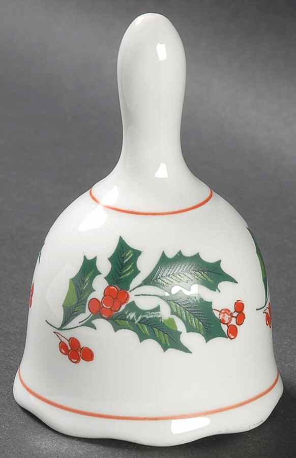 Christmas Holly (Red Trim) Bell by Fine China of Japan-1