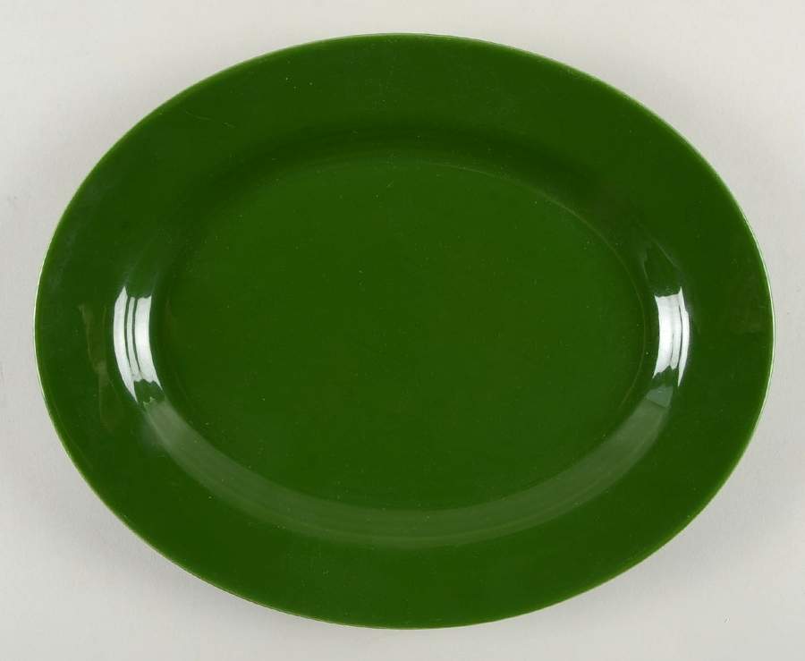 Aloha Dark Green 11" Oval Serving Platter by French Saxon-1
