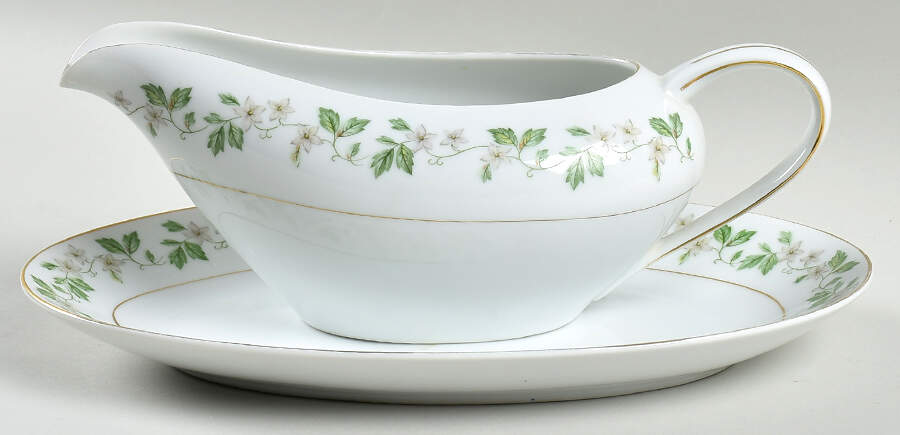 Garland Gravy Boat & Underplate by Fine China of Japan-1