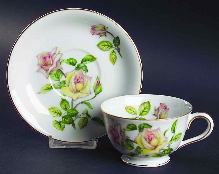 Coronation Footed Cup & Saucer Set by Fuji-1