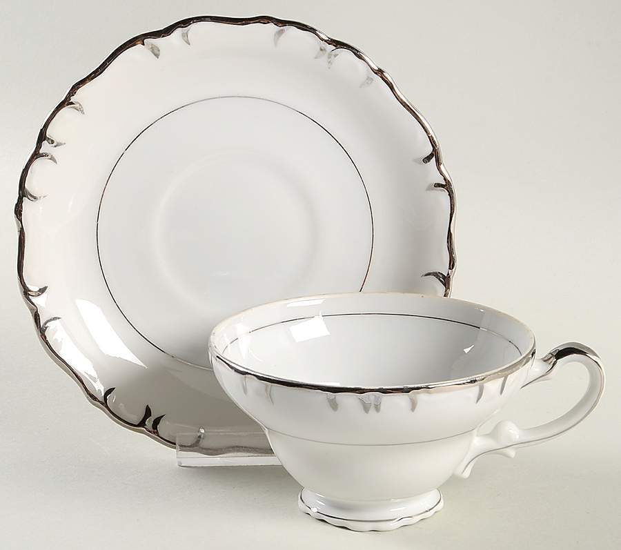 Barony Footed Cup & Saucer Set by Fine China of Japan-1