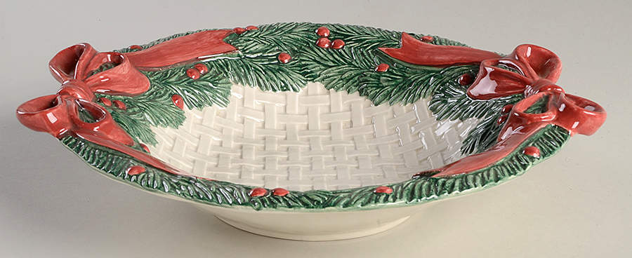 Christmas Garland 10" Round Serving Bowl by Fitz & Floyd-1