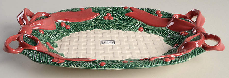 Christmas Garland Canape Plate by Fitz & Floyd-1