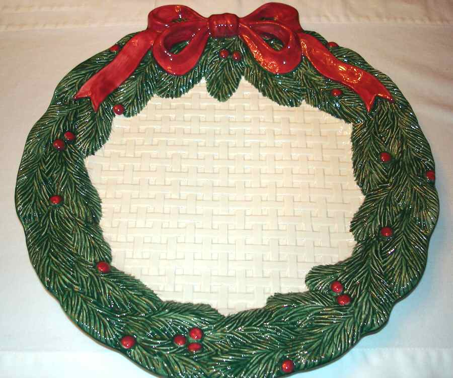 Christmas Garland Canape Plate by Fitz & Floyd-1