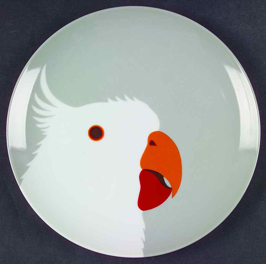 Birds of a Feather Gray Salad Plate by Fitz & Floyd-1