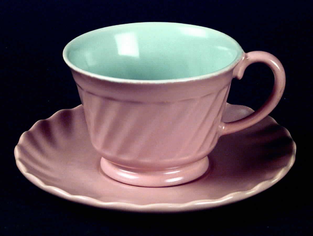 Wishmaker Copley Coral Footed Cup & Saucer Set by Franciscan-1