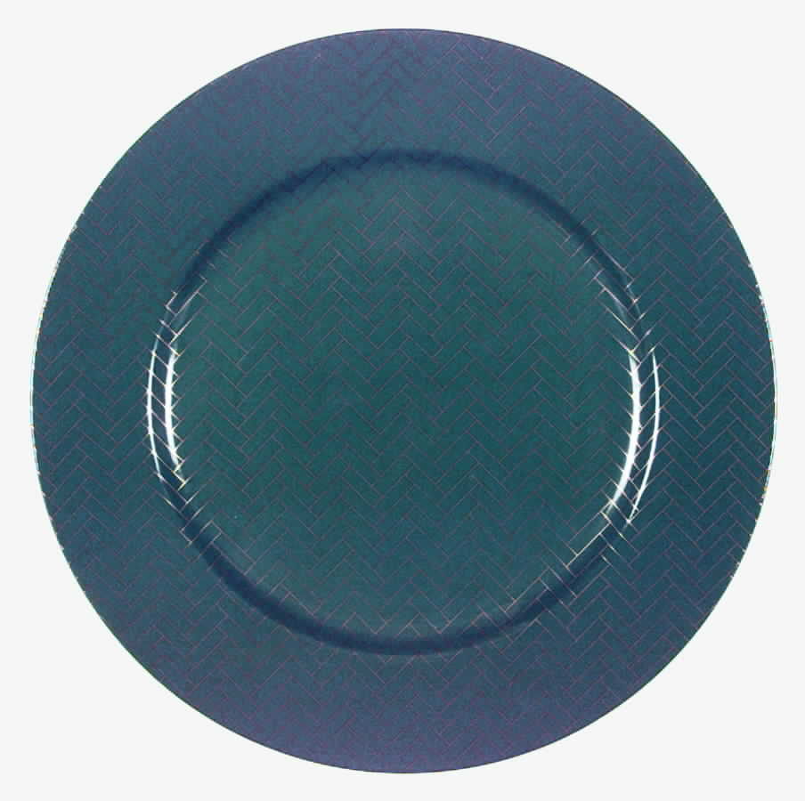Carreaux Green Service Plate (Charger) by Fitz & Floyd-1