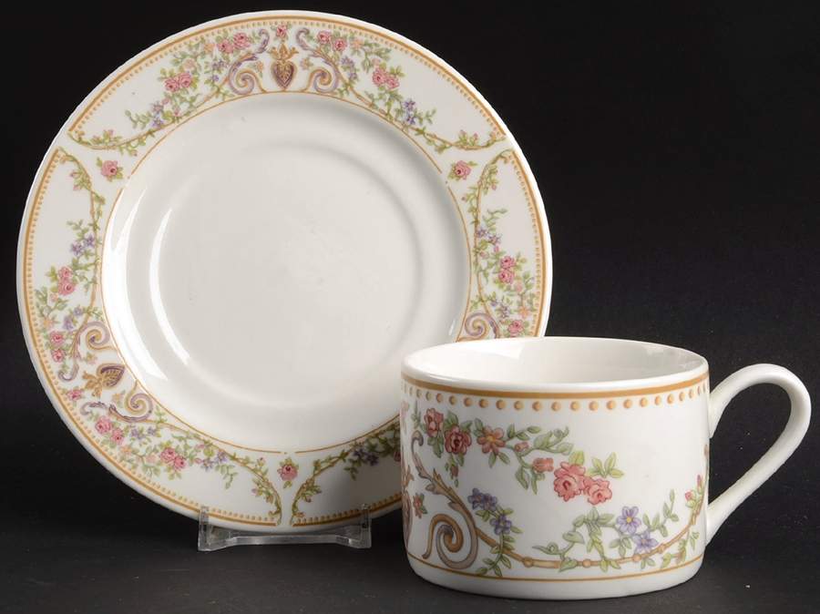 Kensington Garden Flat Cup & Saucer Set by Farberware-1