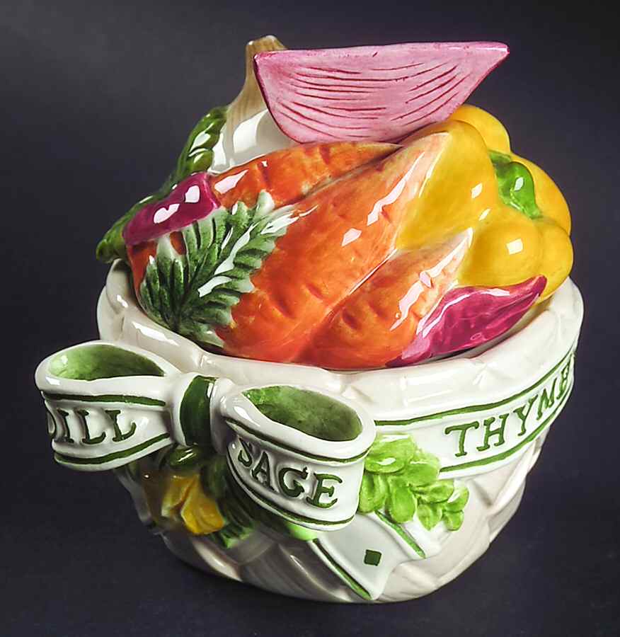 Herb Garden Sugar Bowl & Lid by Fitz & Floyd-1