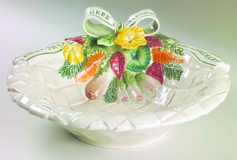 Herb Garden 12" Round Vegetable Bowl by Fitz & Floyd-1