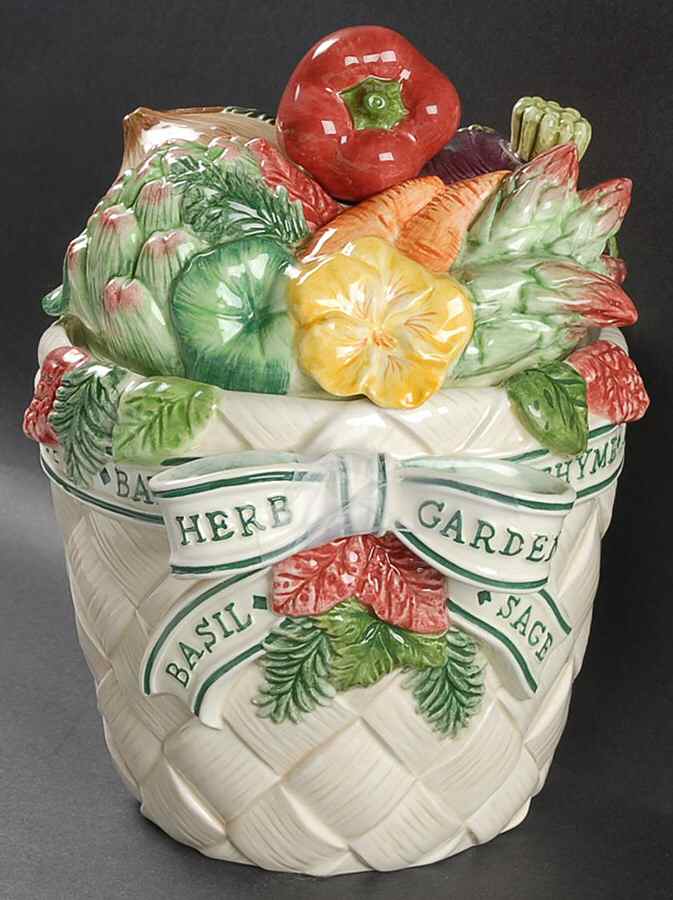 Herb Garden Large Canister & Lid by Fitz & Floyd-1