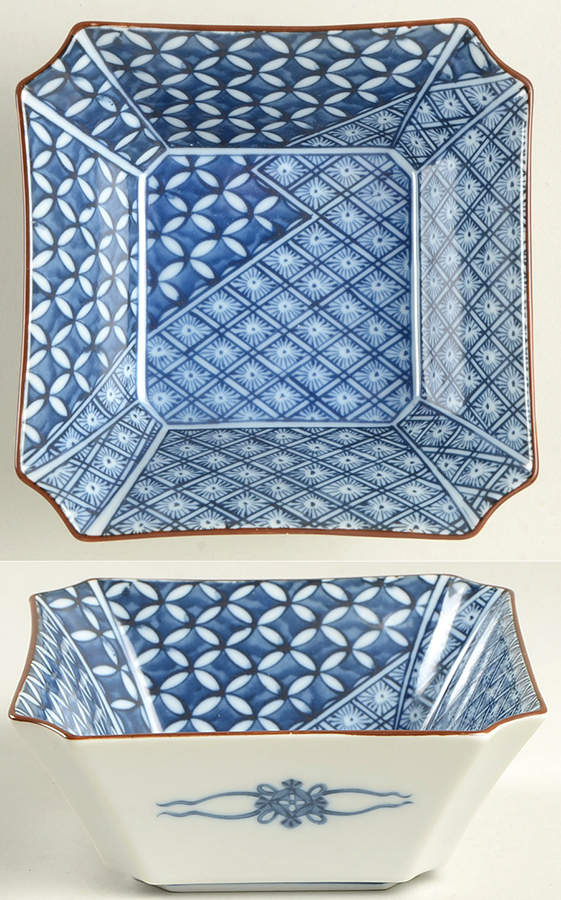 Blue Mosaic Square Cereal Bowl by Fitz & Floyd-1